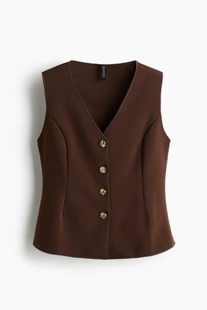 H&M Tailored Jersey Waistcoat in Dark Brown at Nordstrom, Size X-Small