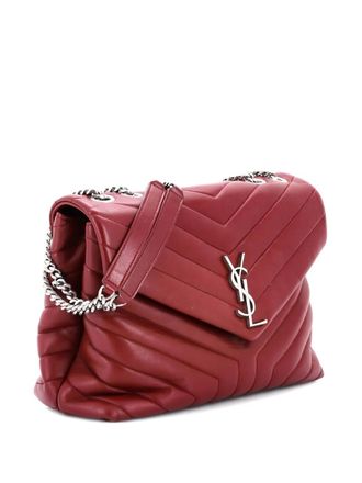 Saint Laurent Loulou Matelasse Chevron Leather Medium shoulder bag - Rood