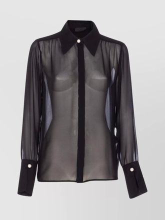 Liu Jo sheer fabric top jewel button cuffs