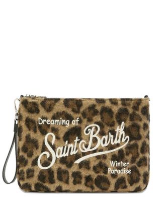 MC2 Saint Barth leopard-pattern clutch bag - Brown