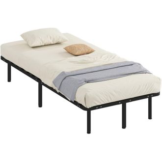 HOMCOM Letto Struttura Industriale a 28 Doghe con Spazio Contenitore 190x90x31cm