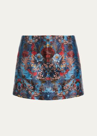 Alice & Olivia Mace High-Rise Jacquard Mini Skort