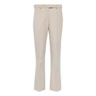 Max Mara Dames, Broeken, Beige, Maat: 2XS Katoen