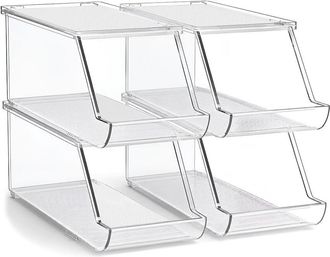 Sorbus 4-Pack Stackable Snack Organizer Bins