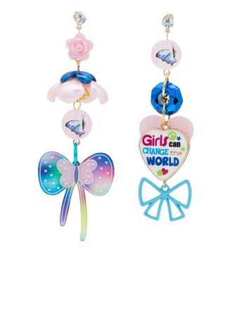 Amir Slama bow-motif drop earrings - Multicolour
