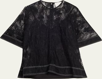 3.1 Phillip Lim Floral Lace Dimensional Blouse