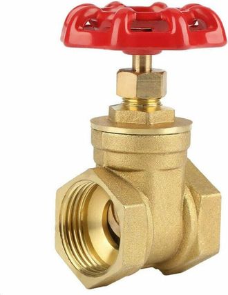 Trade Shop Trade Shop - Valvola A Saracinesca In Ottone Da 3/4 Filetta Ruota Rotella Rossa A Valvola