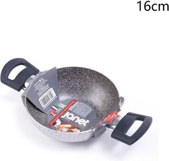 Trade Shop Trade Shop - Padella Alta Tegame Rivestimento Antiaderente 7 Strati Con 2 Manici &Oslash; 16-20-24-28-32 Cm - -16 Cm