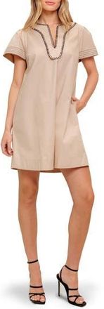Flying Tomato Blanket Stitch Dress in Taupe Black at Nordstrom Rack, Size Medium