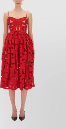Self Portrait embroidered bow midi dress