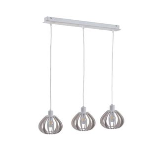 Netlighting Nicoleta Bar Pendant Ceiling Light White 62cm 3x E27