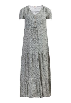 Usha Jurk Dames Wol Wit Veelkleurig