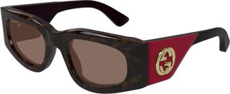 Gucci Zonnebril - Dames - Zonnebrillen - Bruin - 51 MM - Accessoires