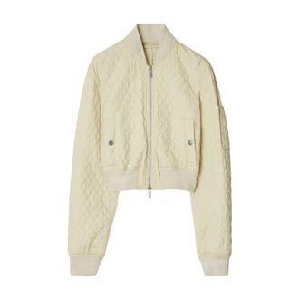 Burberry Womens Cropped Quilted Bomber Jacket, Size Small