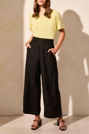 Tribal Pull On Wide-Leg Ankle Pant In Black