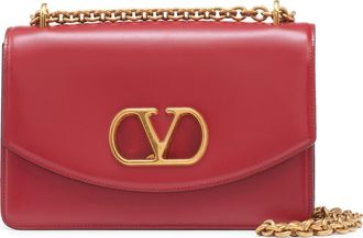 Valentino Garavani Vain VLOGO Leather Shoulder Bag in Rosso V at Nordstrom