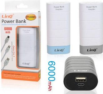 Trade Shop Trade Shop - Caricabatteria Portatile 6000 Mah Batteria Power Bank Usb Cavo 3 In 1 Tt-6200+