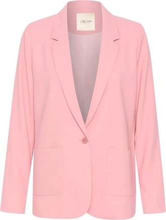 Cream Roze Crococamia Blazer met Lange Mouwen - Dames - Blazers - Roze - M - Polyester - Jassen