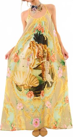 Aratta Birth Of Venus Maxi Dress In Pearl Print