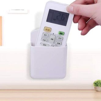 OEM Set Di 4 Supporti Autoadesivi Bianchi Per Telecomandi - Scatola Portaoggetti Da Parete Per Casa, Ufficio E Camera Da Letto