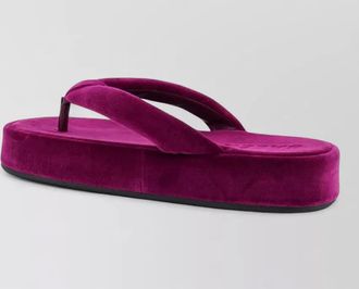 Balenciaga platform slides open toe velvet finish