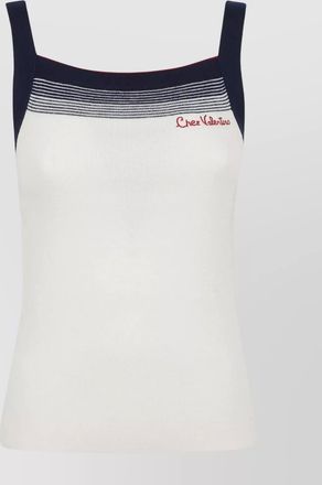 Valentino Garavani striped wool top embroidered detail