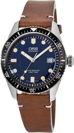Oris Divers Sixty-Five Blue Dial Brown Leather Strap Mens Watch 01 733 7707 4055-07 5 20 45
