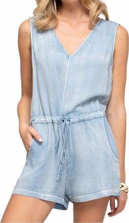 She + Sky The Miranda Denim Romper In Blue