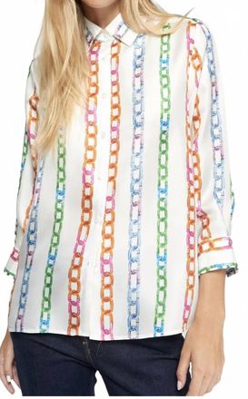Vilagallo Chain Print Shirt In Multi Color