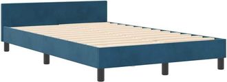 vidaXL Bed Frame with Headboard Dark blue 120 x 200 cm Velvet Vidaxl