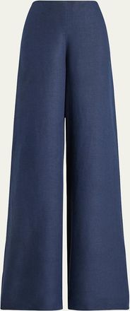 Ralph Lauren Collection Daria Linen Wide-Leg Pants