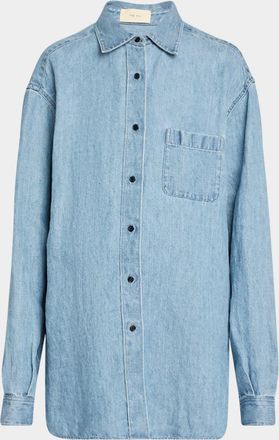 The Row Nesson Oversized Linen Button-Down Shirt