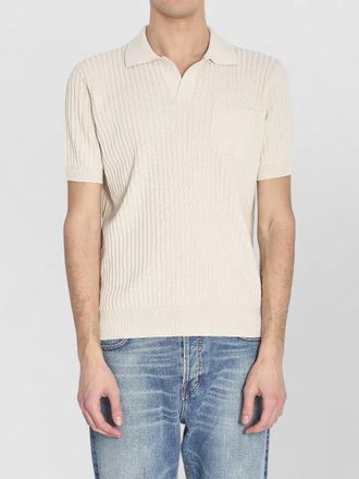 Roberto Collina ribbed cotton short-sleeve polo shirt