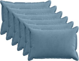 vidaXL Funda De Almohada 6 Uds. Houten Azul 30 X 50 Cm Pana Vidaxl