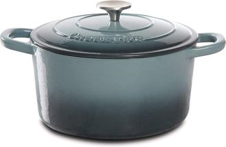 Crock-pot Artisan 5 Quart Round Enameled Cast Iron Dutch Oven in Slate Gray