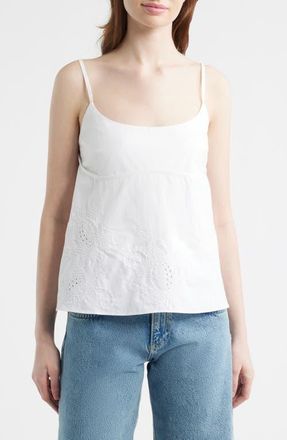 Rag & Bone Maggie Embroidered Cotton Camisole in White at Nordstrom, Size 14