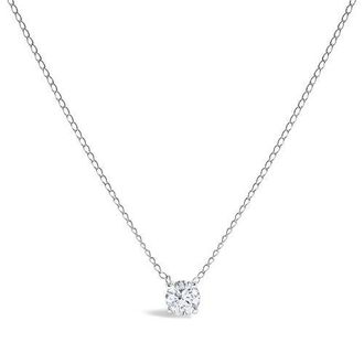House of Brilliance 14K Gold Floating 1/2 Cttw Lab Grown Diamond Solitaire Pendant Necklace - 18 Inches in White at Nordstrom
