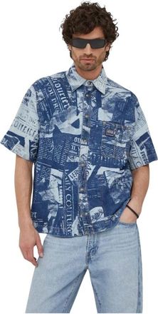 Versace Jeans Couture Magazine Denim Overshirt - Heren - Spijkeroverhemden - Blauw - M - Denim - Overhemden