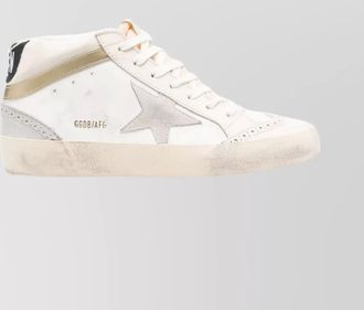 Golden Goose distressed mid-star sneakers with round toe