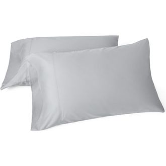 Coyuchi Cloud Soft Set of 2 Organic Cotton Sateen Pillowcases in Stone Scalloped at Nordstrom, Size King