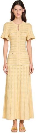 Sandro Rhinestone knit maxi dress in Gold at Nordstrom, Size 34 Eu