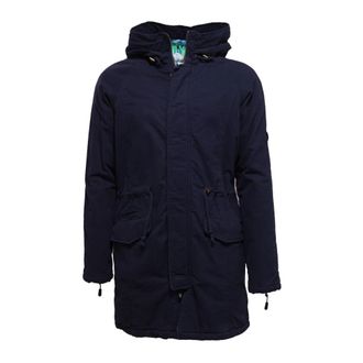 Trussardi Action fleece jack met katoenen buitenkant - Heren - Winterjassen - Blauw - S - Katoen - Jassen