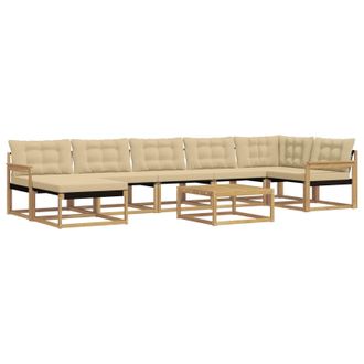 vidaXL Conjunto De Sof&aacute;s De Exterior 8 Pcs Y Beige Vidaxl