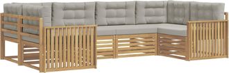 vidaXL Conjunto De Sof&aacute;s De Exterior 6 Uds. Blanco Y Gris Claro Vidaxl