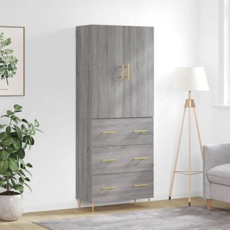 vidaXL Furniture Limited - Aparador alto madera contrachapada gris