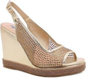 Lady Couture Belair Slingback Wedge Sandal in Gold at Nordstrom Rack, Size 11