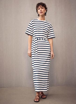 Selected Womens Striped maxi T-shirt dress