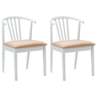 vidaXL Silla De Comedor 2 Pcs Y Marr&oacute;n Madera De Caucho S&oacute;lida Vidaxl