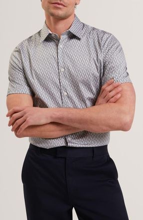 Ted Baker Cambay Regular Fit Button-Up Shirt in Light-Blue at Nordstrom, Size 2