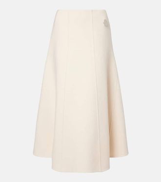 Moncler + Jil Sander virgin wool midi skirt